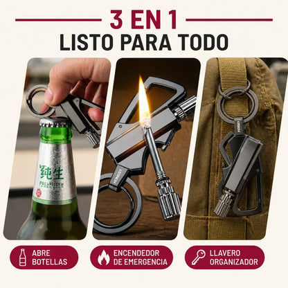 Llavero Encendedor 3 en 1 que enciende en cualquier situación