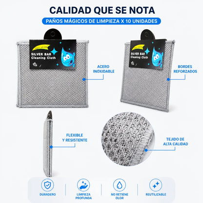 Paños magicos de limpieza x 10 unidades