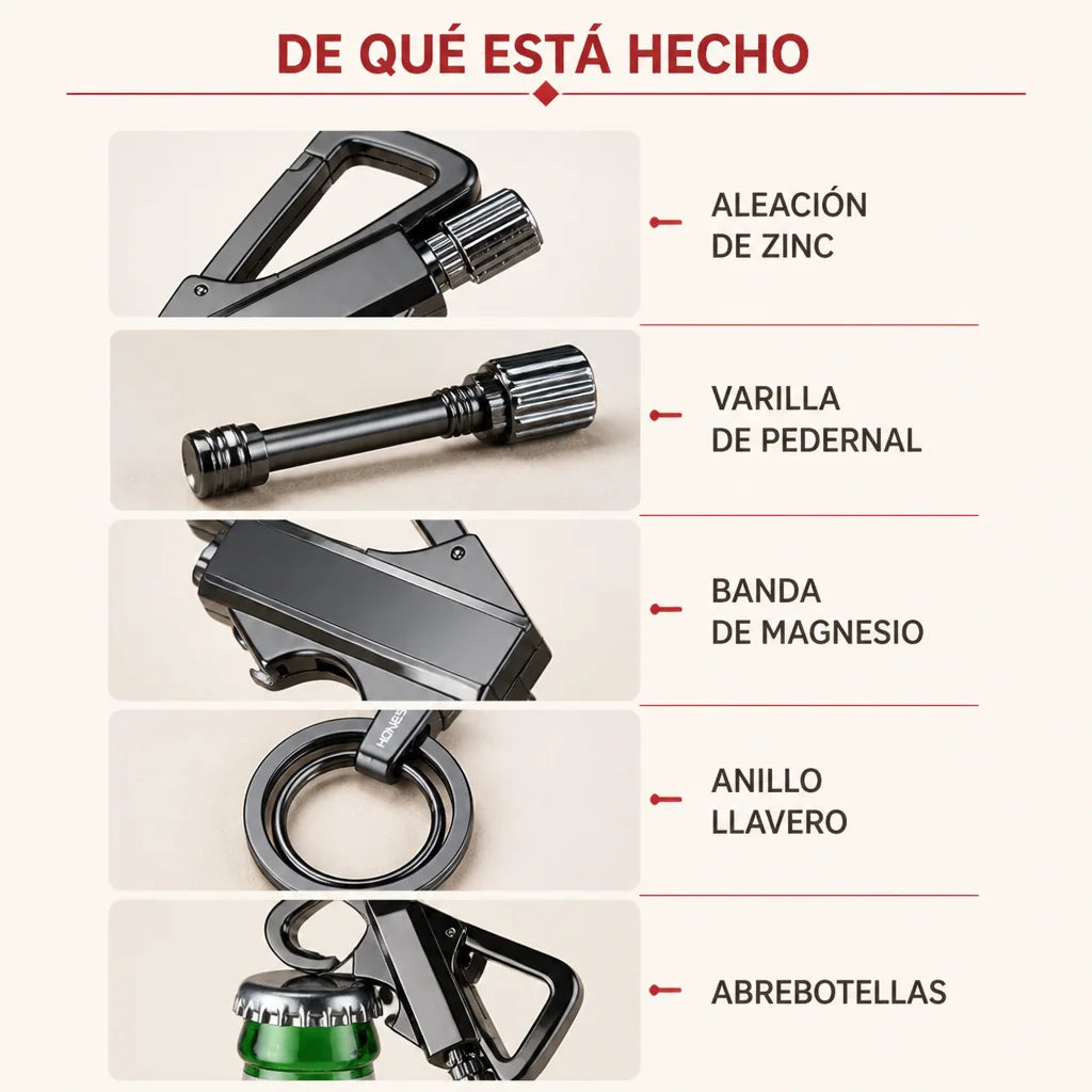 Llavero Encendedor 3 en 1 que enciende en cualquier situación